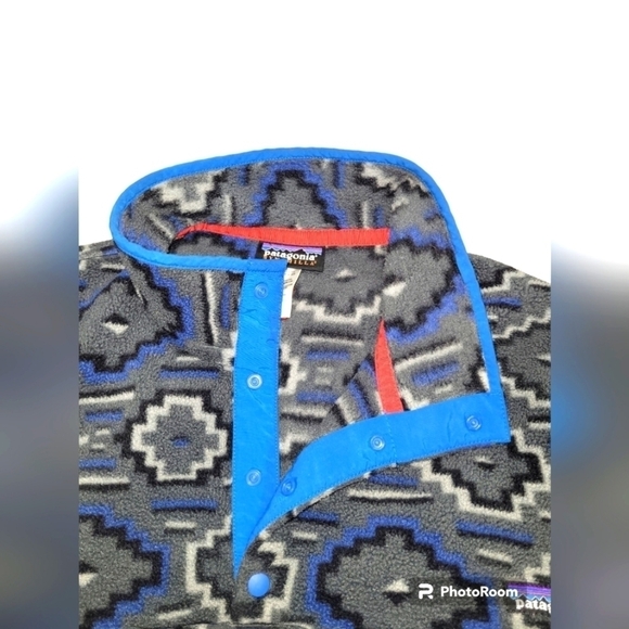 ⭐️PATAGONIA Synchilla Yanaba Forge Gray Snap T Fleece Aztec Tribal Southwestern - Picture 6 of 8